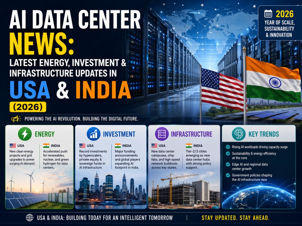 AI Data Center News Latest Energy, Investment & Infrastructure Updates in USA & India (2026)